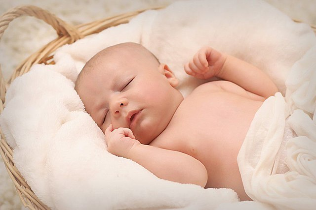 A picture of a baby sleeping.